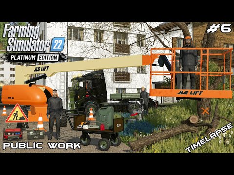 USING JLG 860 TELESCOPIC BOOM LIFT TO REMOVE TREEs | Public Work | Farming Simulator 22 | Episode 6