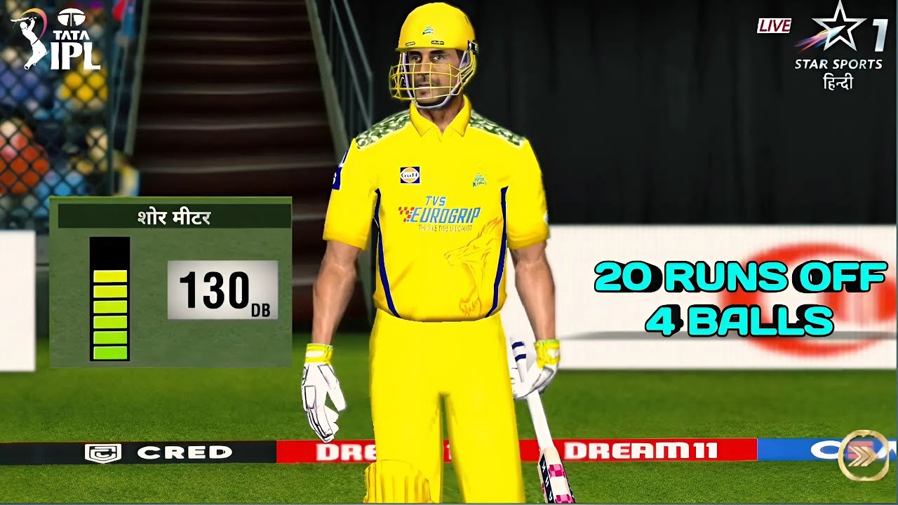 MS DHONI 20 RUNS OFF 4 BALLS AGAINST MI | CSK VS MI | Real Cricket 20