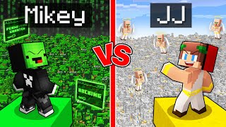 Mikey HACKER vs JJ GOD Village Survival Battle in Minecraft (Maizen)