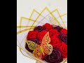 handmade Red ribbon roses bouquet💐 #bouquetmasterfloweshopph #flowergift#paperflowers#rose #florist