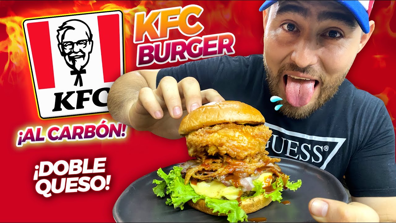 Hice esta HAMBURGUESA GIGANTE con POLLO KFC 🍗🍔 ¿Valió la pena? YouTube