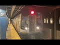 Ind queens blvd line e f exp and m r lcl trains  woodhaven blvd r160a12 r160b2