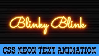 Css Neon text Flickering Animation | cool css effects 2019
