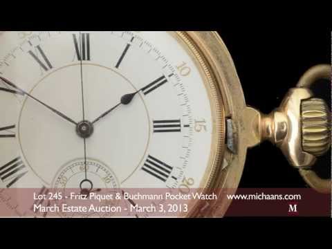 Fritz Piquet & Buchmann 18K Yellow Gold Repeater Chronograph Pocket Watch