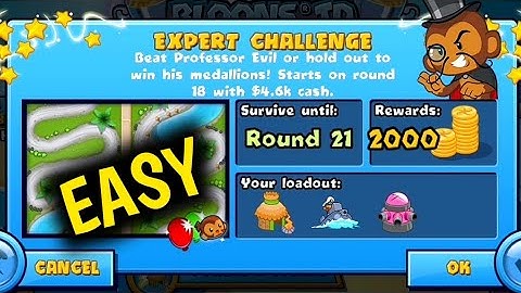 How to Beat New Professor Evil Expert Challenge Week 47 Round 21 Easy BTD BATTLES... 🐵