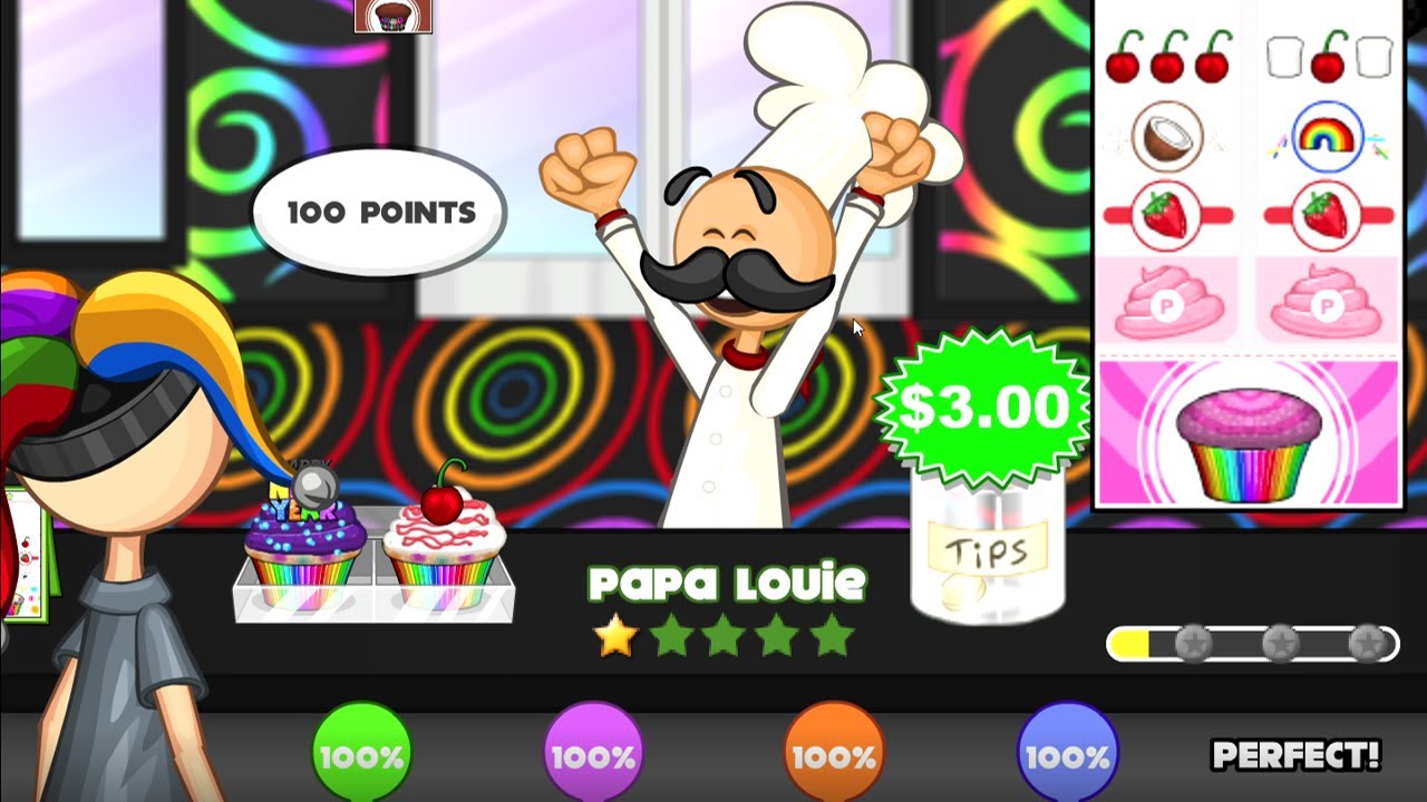 papa's freezeria hd  unlocking papa louie + perfect day 