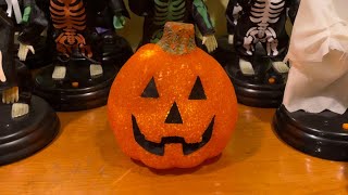 Seasons 2010s Lighted Melted Plastic Popcorn Happy Pumpkin (THRIFT STORE FIND)