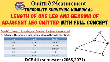 If length of one leg and bearing of adjacent leg omitted | Omitted Measurement | DCE 4th Semester