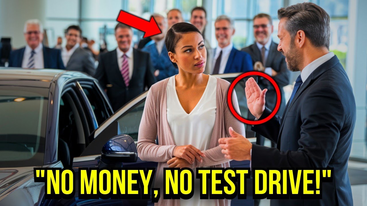 A Simple Woman Denied a Test Drive, Until Her Dealership-Owner Husband Walks In!
