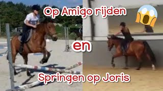 Voor het eerst op Amigo rijden! + springen op Joris!