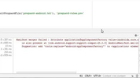 حل مشكلة الغرادل Gradle للرسالة Manifest merger failed  Attribute application@appComponentFactory