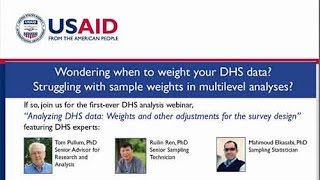 Webinar: Weights & Adjustments for DHS Surveys