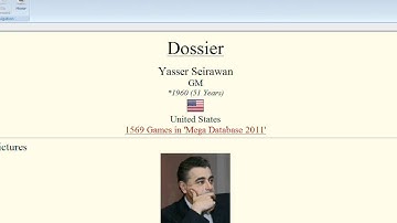 ChessBase 11 -- creating dossiers on individual players