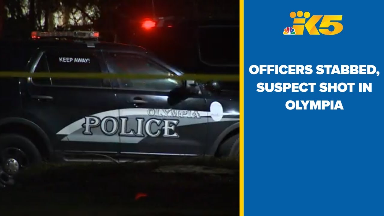 2 police officers stabbed, man shot in Olympia - YouTube