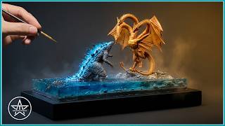 Godzilla vs. King Ghidorah: Clash of the Ancient Titans  | AmazingTrungX DIY Epoxy Resin Diorama
