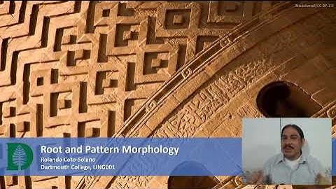 Root and Pattern Morphology (IntroLing 2020F.W04.09)