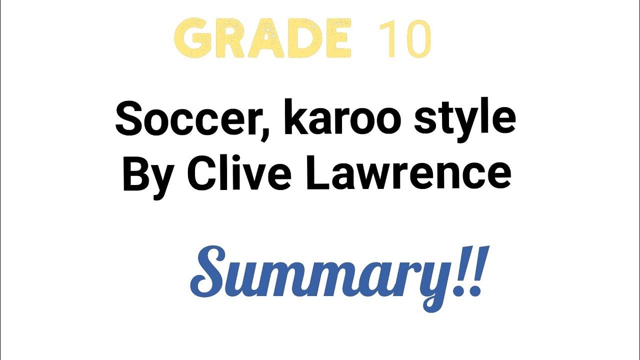 soccer karoo style essay question