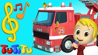 Canzone e Karaoke | Camion di fuoco | Impara l&#39;inglese per bambini con TuTiTu