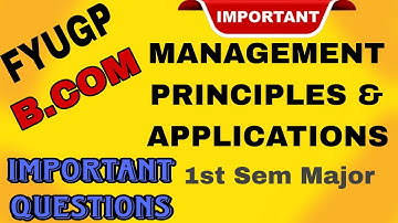FYUGP B.COM Management Principles & Application PYQ Important Question #calicutuniversity #sabztalkz