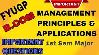 FYUGP B.COM Management Principles &amp; Application PYQ Important Question #calicutuniversity #sabztalkz