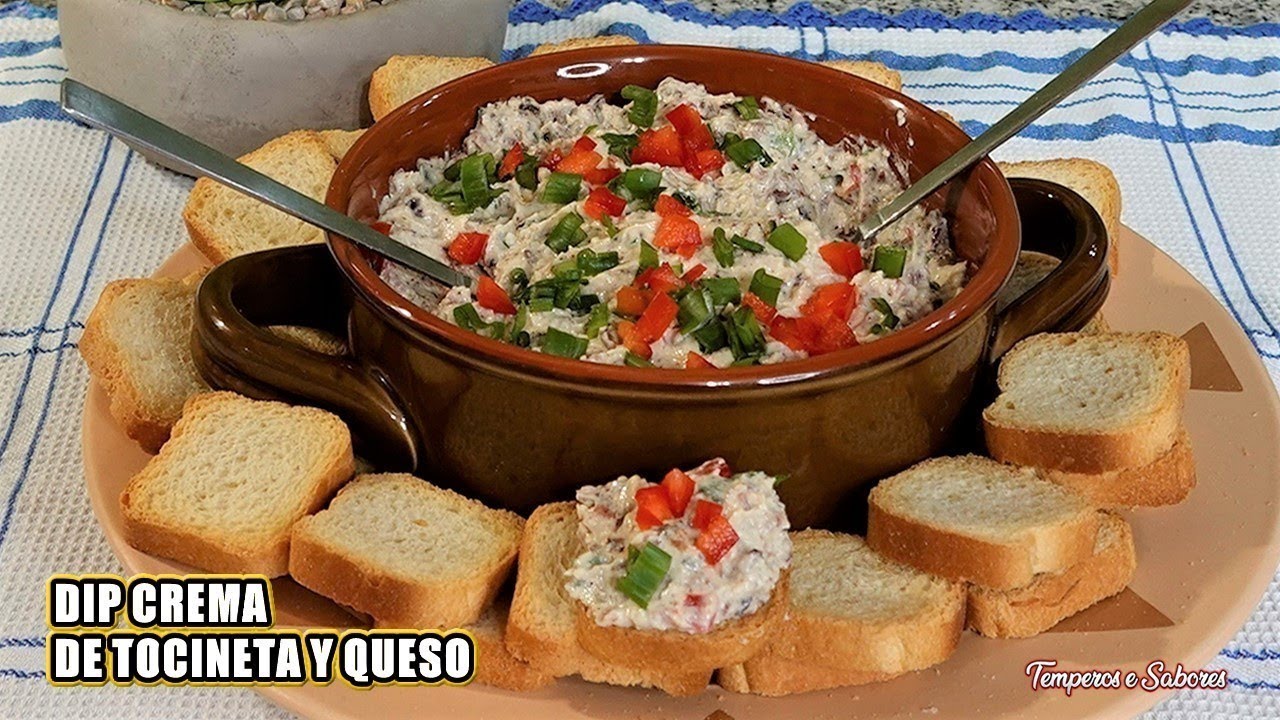 FÁCIL DIP CREMA DE TOCINETA (BACON) Y QUESO DELICIOSO