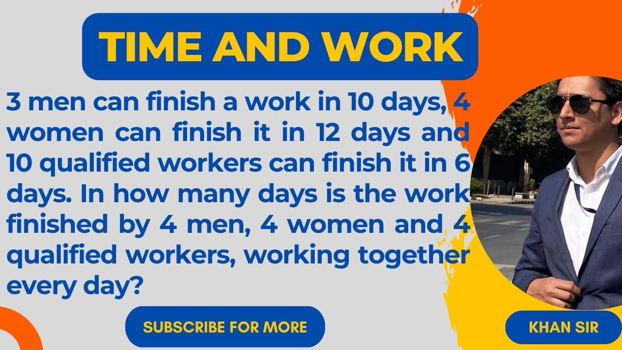 3 men can finish a work in 10 days, 4 women can finish it in 12 days ...