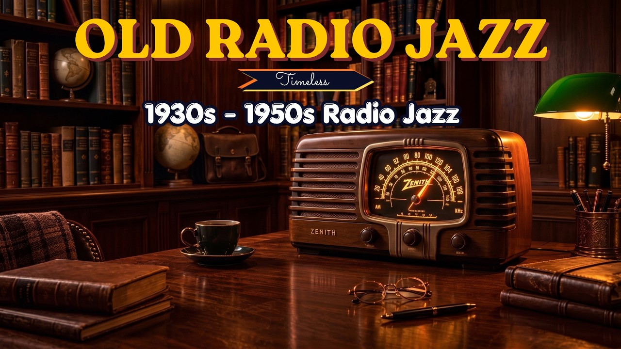 Vintage Evening Radio jazz -1930s 1940s Smooth Swing & Vinyl Background music