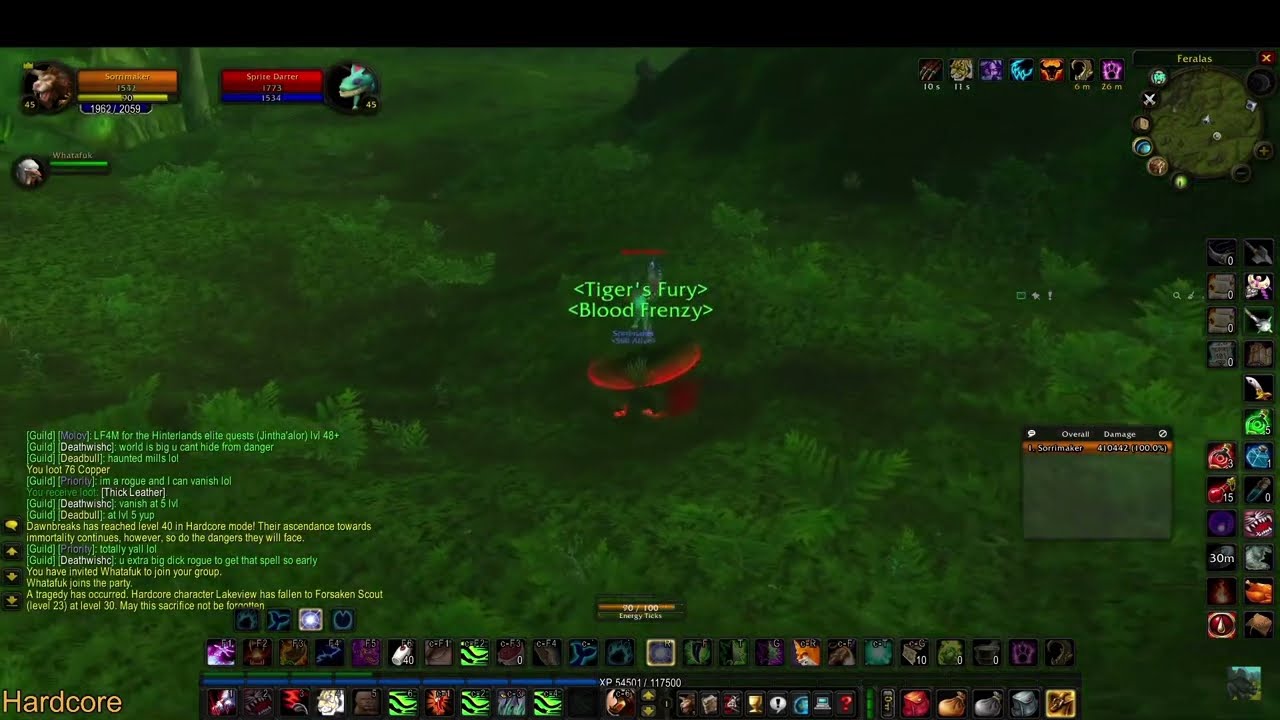 Turtle WoW - HC lv43 warrior died, I just watched :x