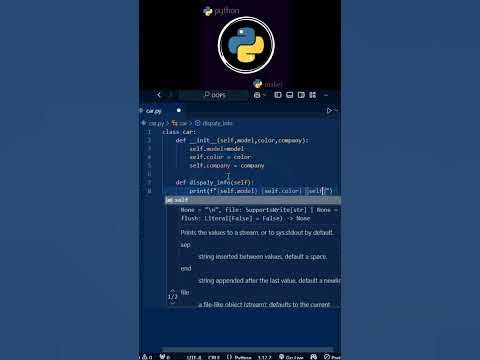 Class in Python #coding #pythone #learnpython #class - YouTube