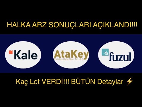 Kaleseramik,Atakey Patates,Fuzul Gayrimenkul Halka Arz Sonuçları Belli Oldu.Kaç Lot VERDİ?#halkaarz