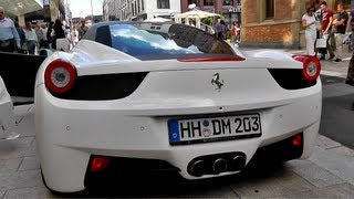 Gerry films a ferrari 458 italia in hamburg. the sound is amazing,
revs are loud. this video you can see two combos with 360 spider and
wi...