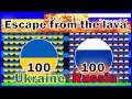Escape from the lava -100 Ukraine & 100 Russia elimination marble race- in Algodoo | Marble Factory
