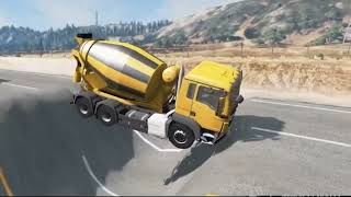 Truck car vs Potholes - Mobil Truk Oleng Tabrakan Masuk Lubang - BeamNG.Drive