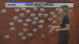 Heat wave continues; watching for showers and storms for the holiday weekend