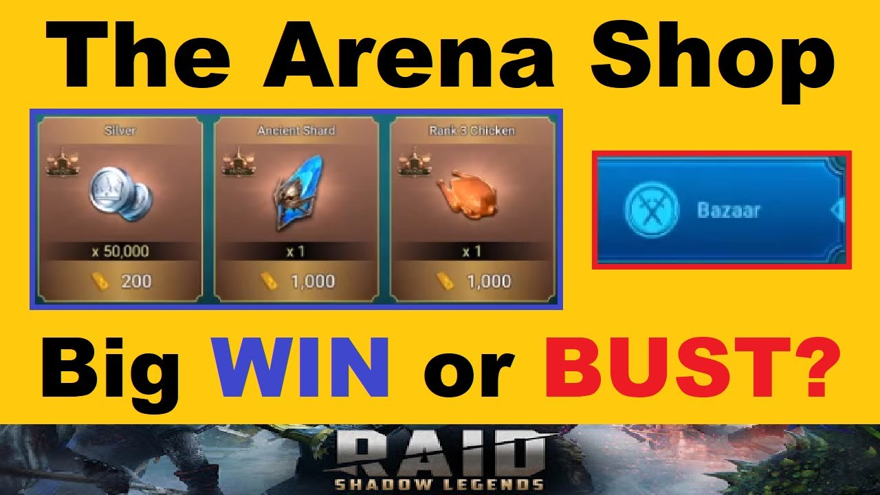 The Arena Shop Big Win Or A Bust Raid Shadow Legends Youtube