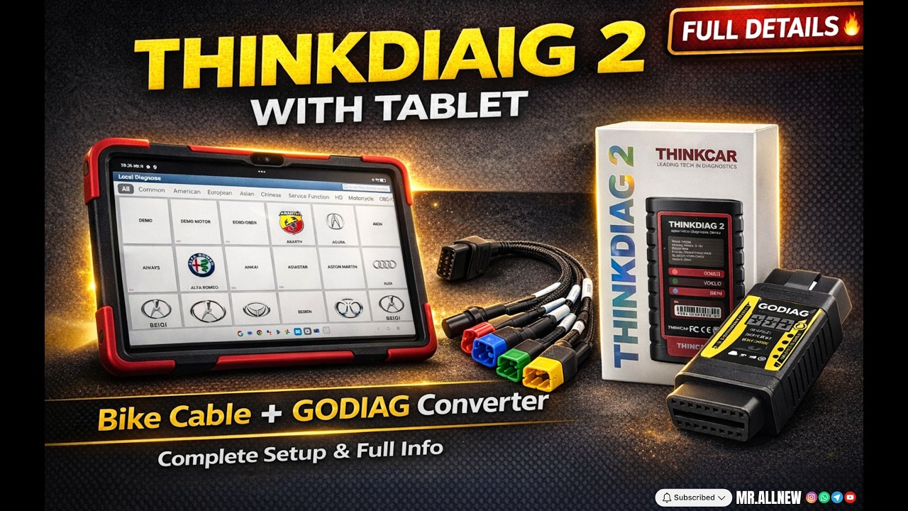 ThinkDiag 2 With Tablet 🔥 | Bike Cable + GODIAG Converter | Complete Setup & Full Details#ThinkDiag2