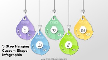 58.[PowerPoint] Create 5 Step Hanging Custom Shape Infographic design | PPT Tutorial | Free Template