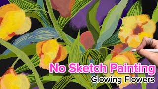 How to Paint Glowing Flowers Without Sketching screenshot 2