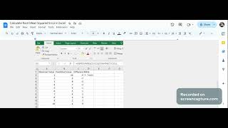 How to calculate Root Mean Squared Error (RMSE) in Excel