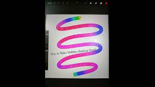 How to Make Multiline Rainbow Brush in Procreate #shorts