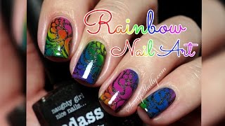 rainbow stamping badass nail nails tutorial gradient easy