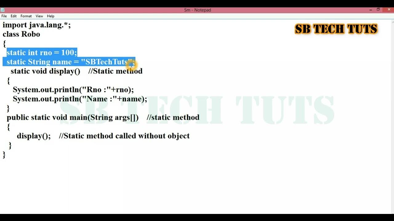Static Method in Java | Static Method | Java Programming | Telugu - YouTube