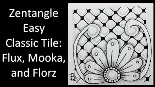 Zentangle Easy Classic tile with the pattern Rainking 