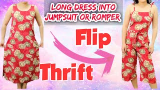 Thrift Flip // DIY Transformation // Long Dress into Jumpsuit / Romper