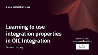 How to create Integration properties in Oracle Integration Cloud (OIC), properties vs lookup,