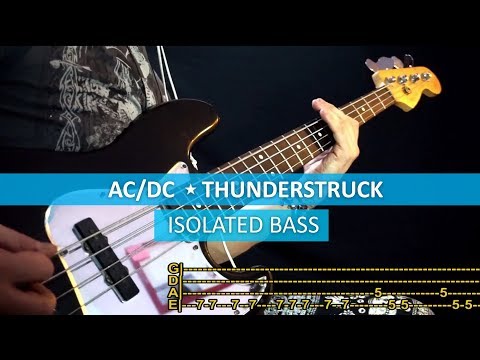 [isolated-bass]-ac-dc---thunderstruck/-bass-cover-/-playalong-with-tab