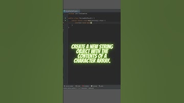 Create A New String Object with the Contents of a Character Array  in JAVA