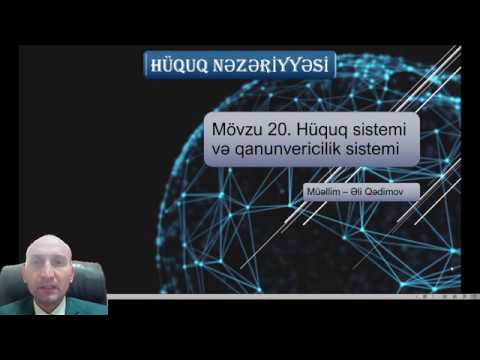 Hüquq nəzəriyyəsi - "Hüquq sistemi və qanunvericilik sistemi" - Əli Qədimov