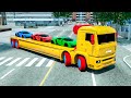 A long Kamaz transports a racing car | Wheel City Heroes (WCH) - Fire Truck Cartoon for Kids