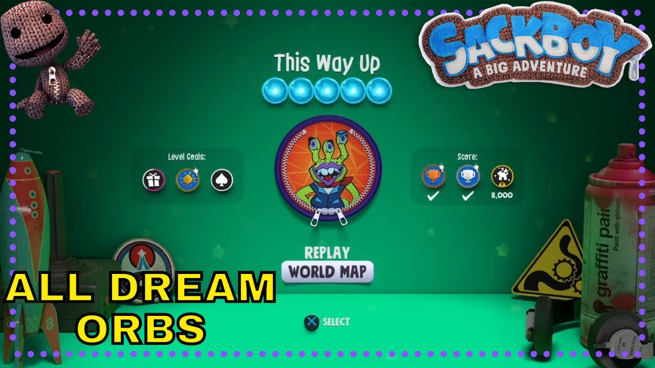 Sackboy: A Big Adventure This Way Up - All Dream Orbs